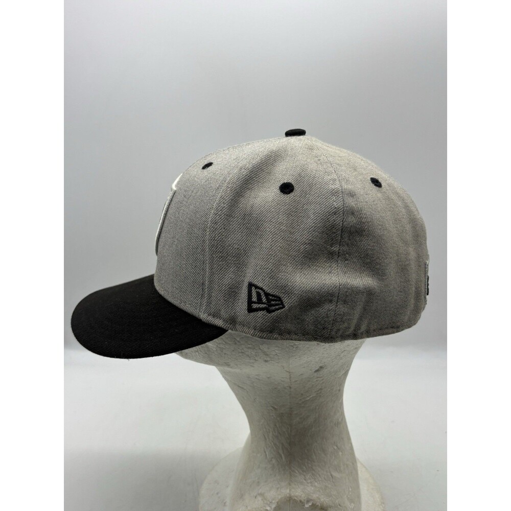 Oakland Raiders Hat New Era 59FIFTY Size 7 Gray Black Shield Fitted NFL Cap - Picture 6 of 9